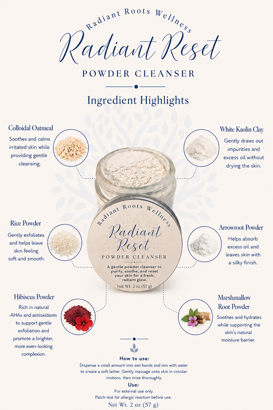Radiant Reset — close-up of soft silken cleanser powder