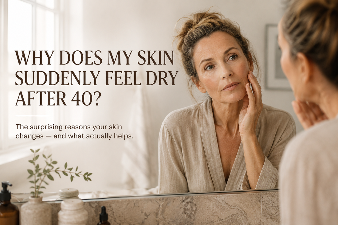 A jar of Nourishing Tallow Balm for dry mature skin after 40 — why skin gets drier in midlife and what helps