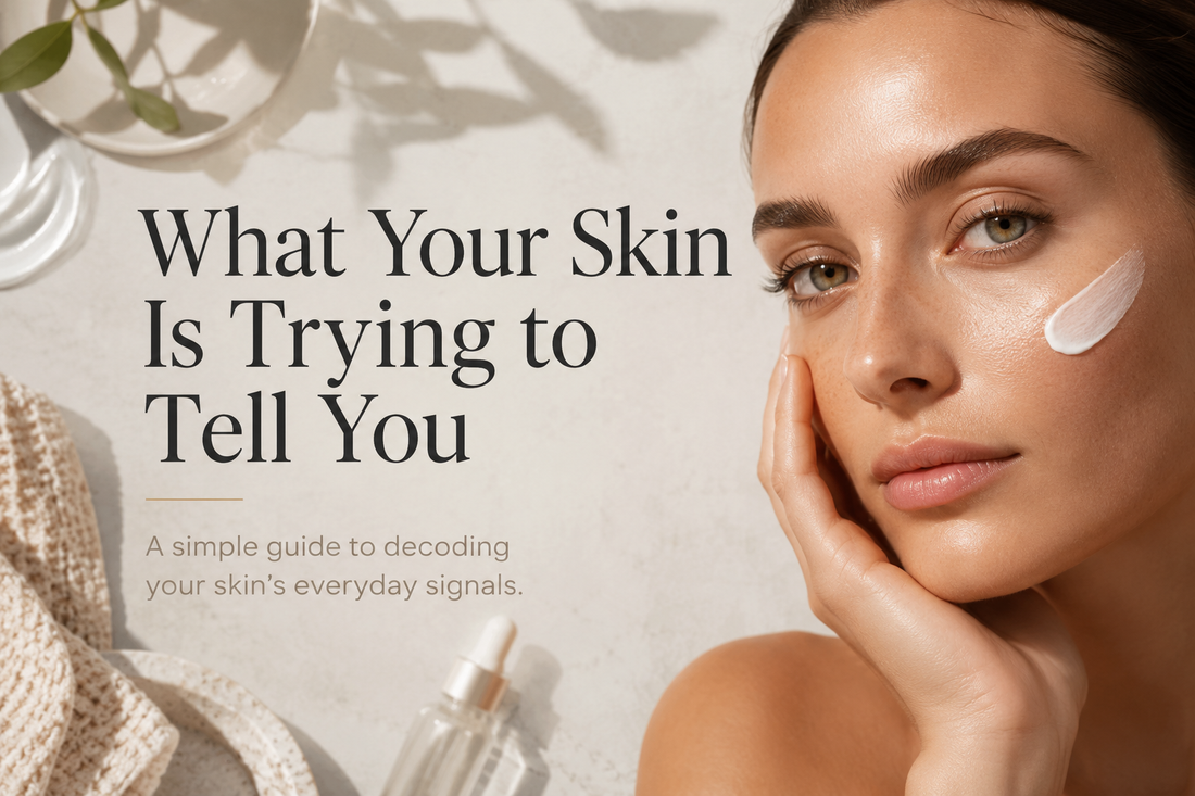Reading the signals your skin sends — tightness, flaking, redness, dullness — and what each one is asking for