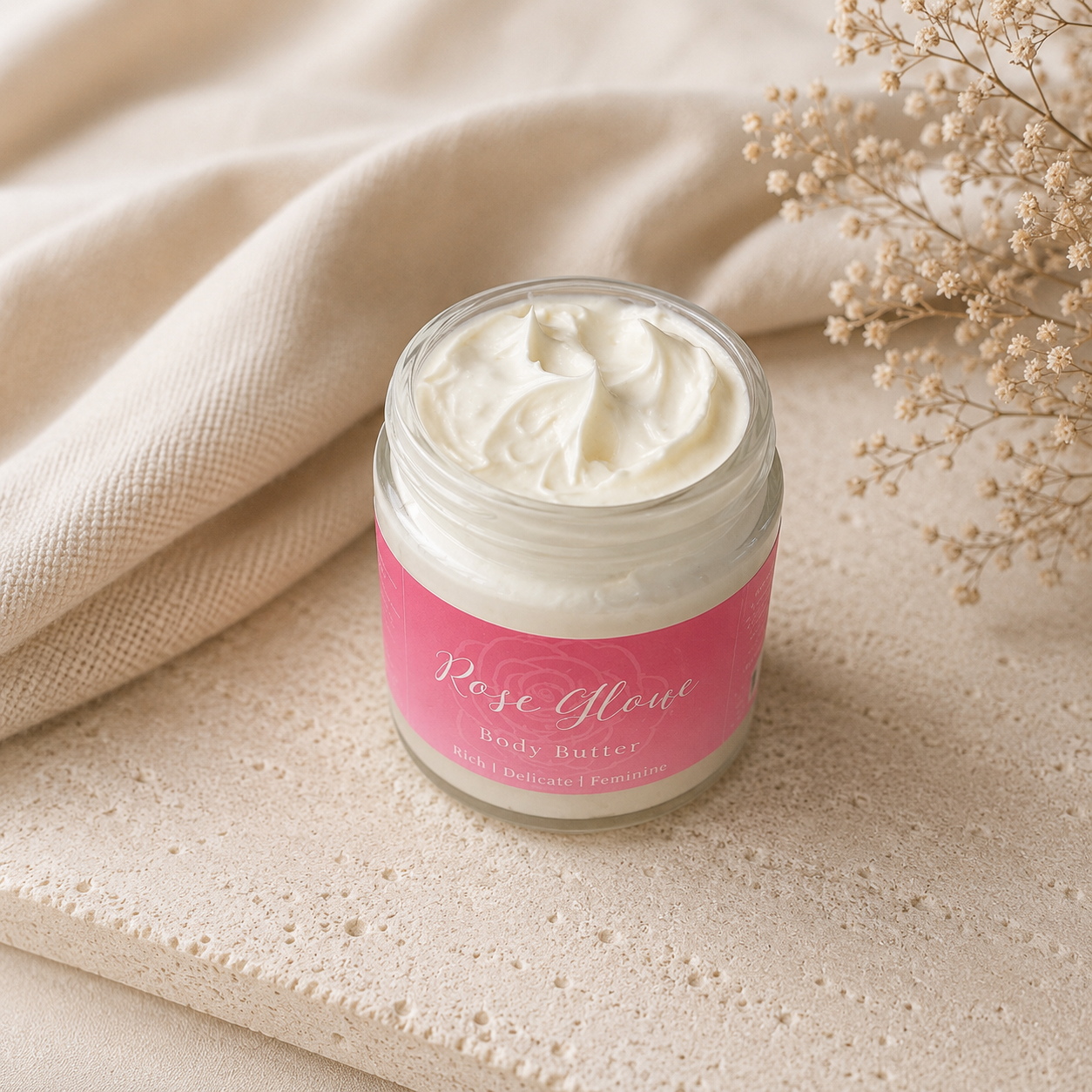 Rose Glow Body Butter — tallow + rose body cream for dry sensitive skin, whole family safe | Radiant Roots Wellness