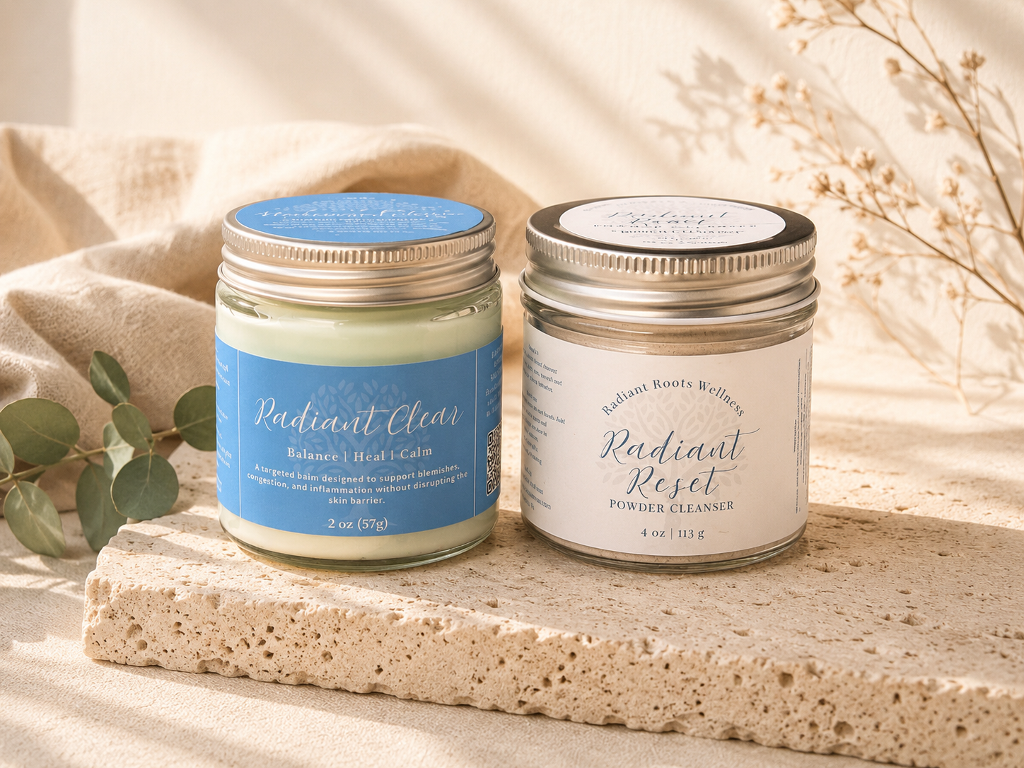 The Balance Ritual — gentle cleanser + tea tree tallow balm bundle for break-out prone skin | Radiant Roots Wellness