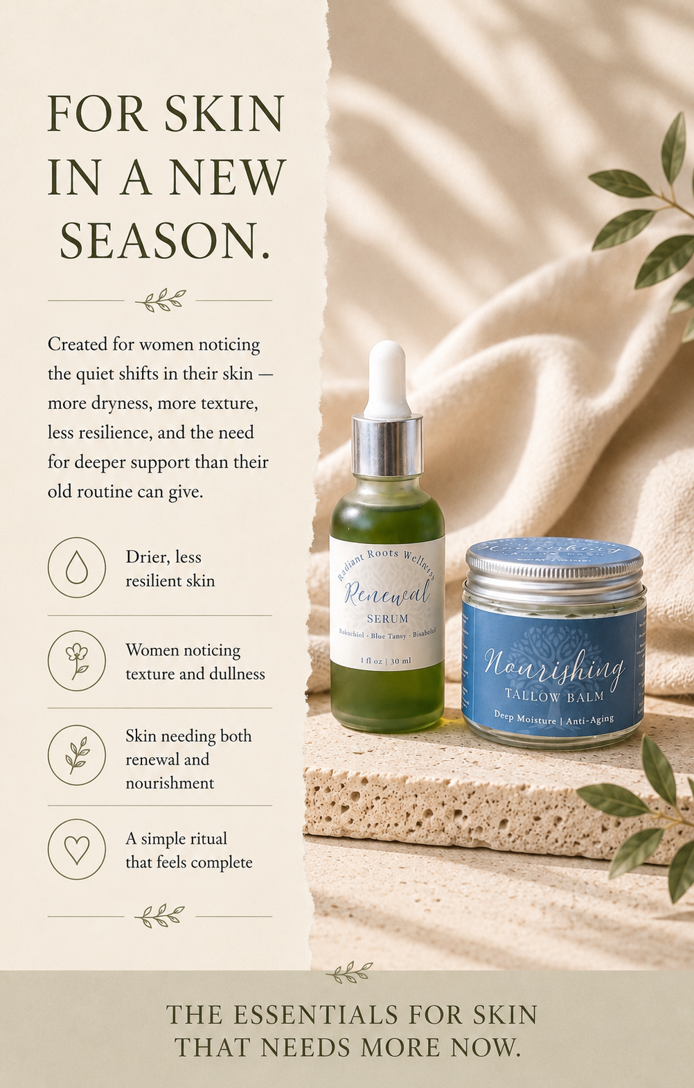 The Radiant Ritual Essentials Nourishing Tallow  + Radiant Renewal Serum