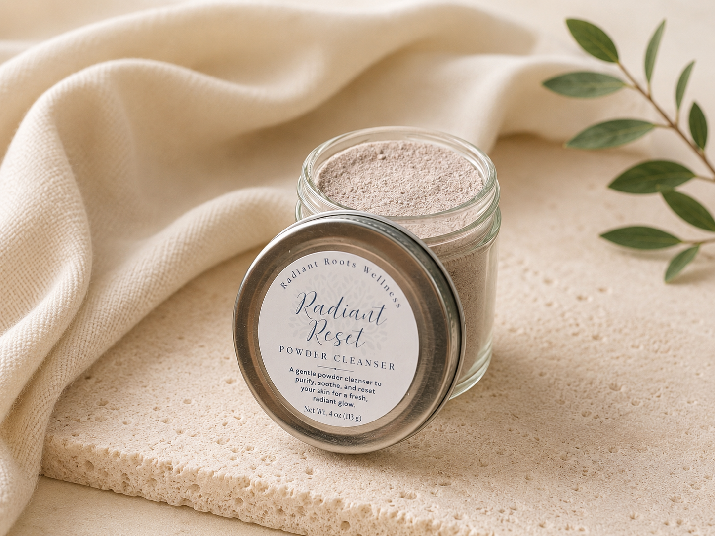 Radiant Reset Powder Cleanser + Mask — colloidal oatmeal cleanser for sensitive skin | Radiant Roots Wellness