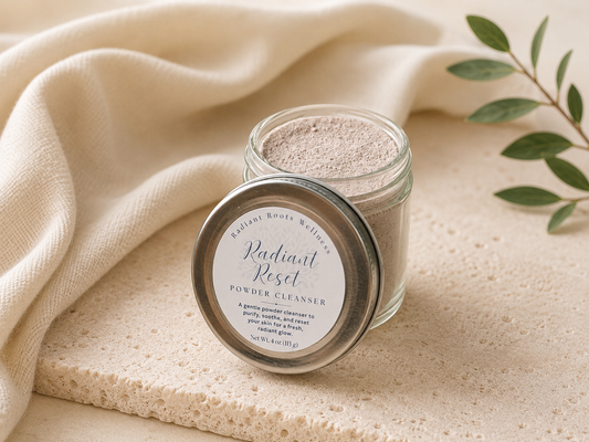 Radiant Reset Powder Cleanser + Mask — colloidal oatmeal cleanser for sensitive skin | Radiant Roots Wellness