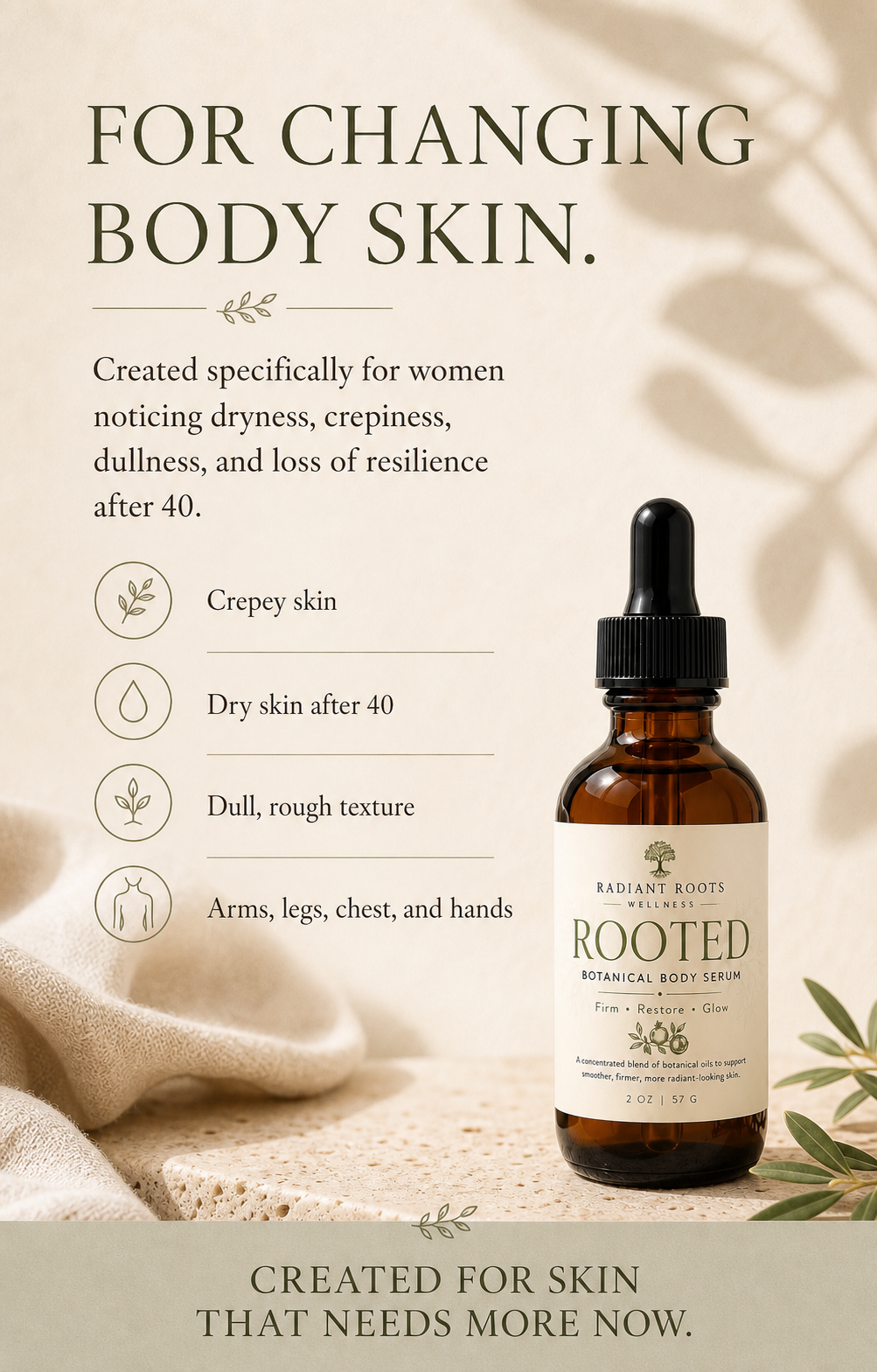 Rooted Body Serum — benefits, pregnancy-safe glow boost for mature skin