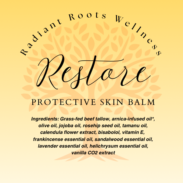 Radiant Restore — Radiant Roots Wellness packaging detail