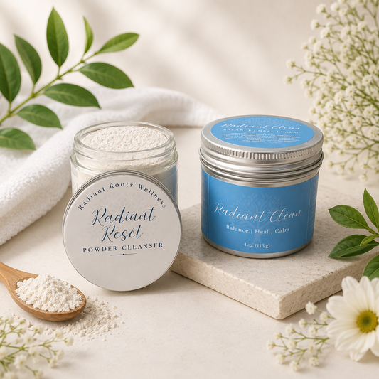The Clear Skin Ritual bundle — Radiant Reset cleanser and Radiant Clear balm