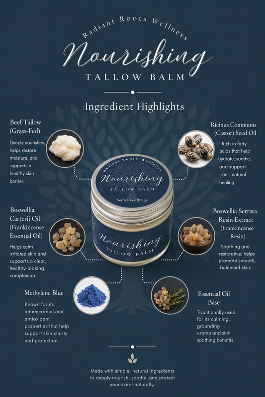 Nourishing Tallow Balm — close-up of soft blue methylene blue texture