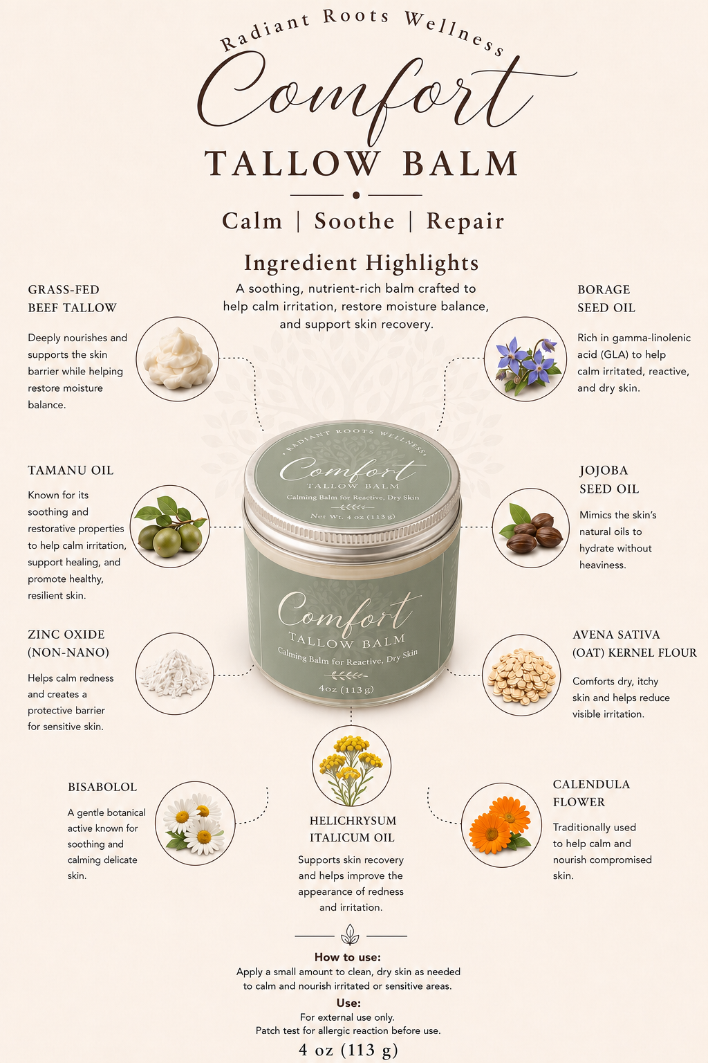 Comfort Balm | Soothing Skin Relief with Tallow + Botanicals