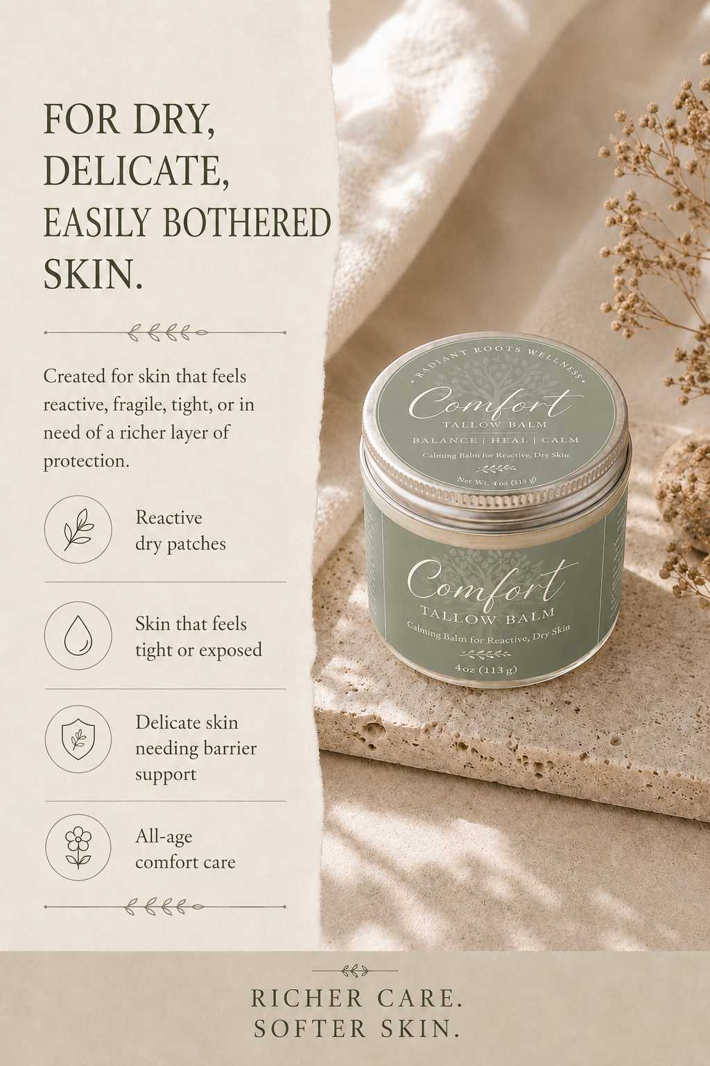 Comfort Balm | Soothing Skin Relief with Tallow + Botanicals